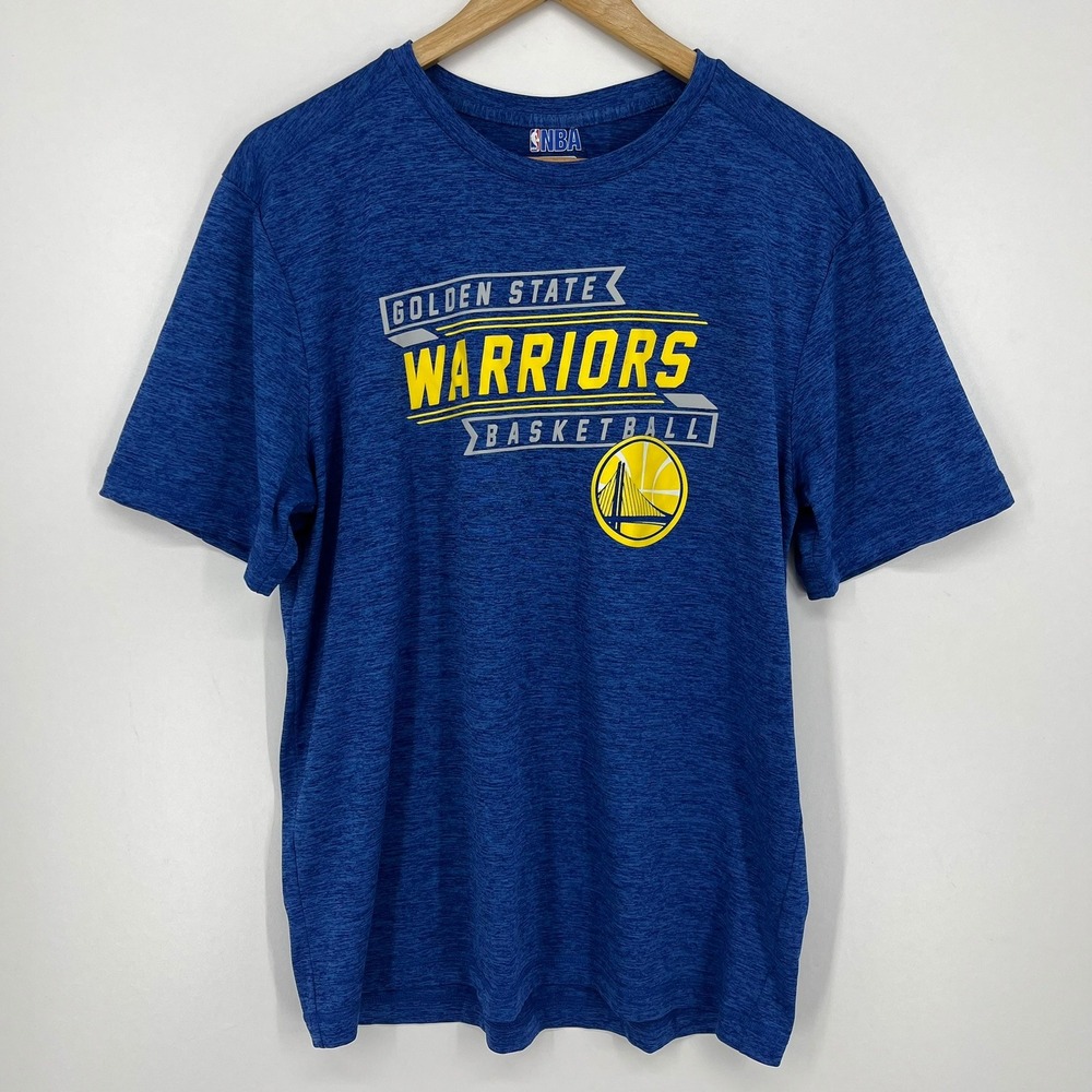 NBA Golden State Warriors Basketball Blue Heathered TX3 Cool T-Shirt Mens Medium